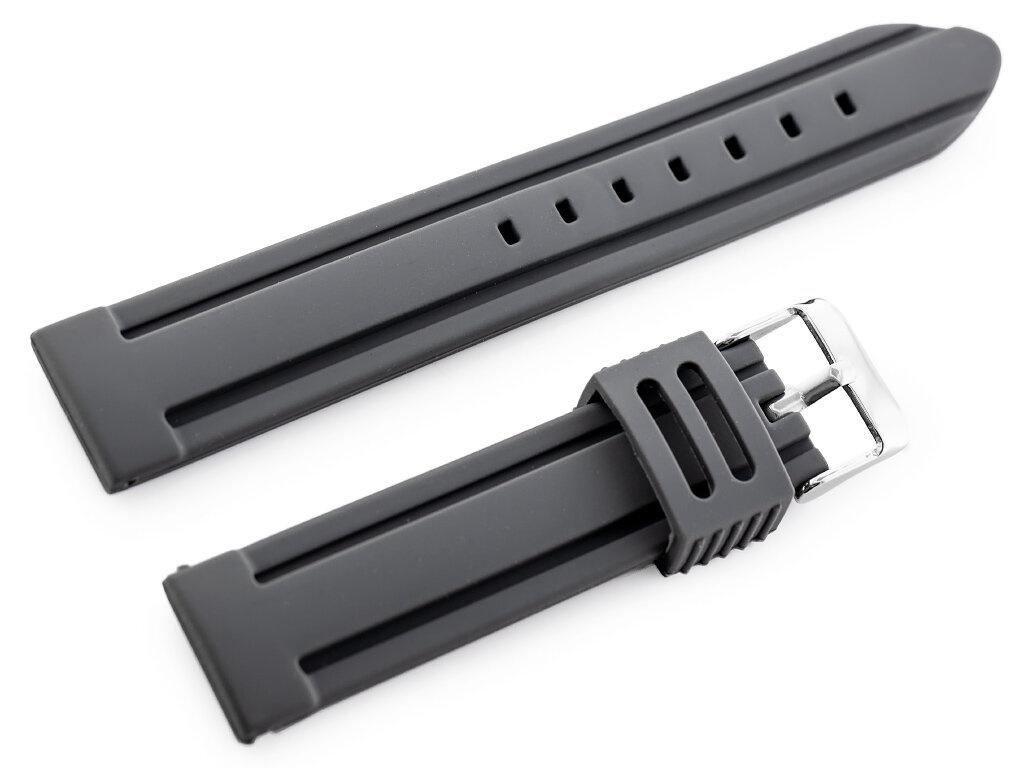Rubber Watch Strap U09 - Grey - 28Mm
