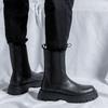 England Stil Herrenstiefel schwarz Tide weiches Leder Plateauschuhe Bühne Nachtclub Kleid hohe Stiefel gutaussehend Chelsea lang botas mans