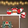 Christmas Decoration Cartoon 3D Santa Claus Wooden Ornament Corner Door Frame Decor