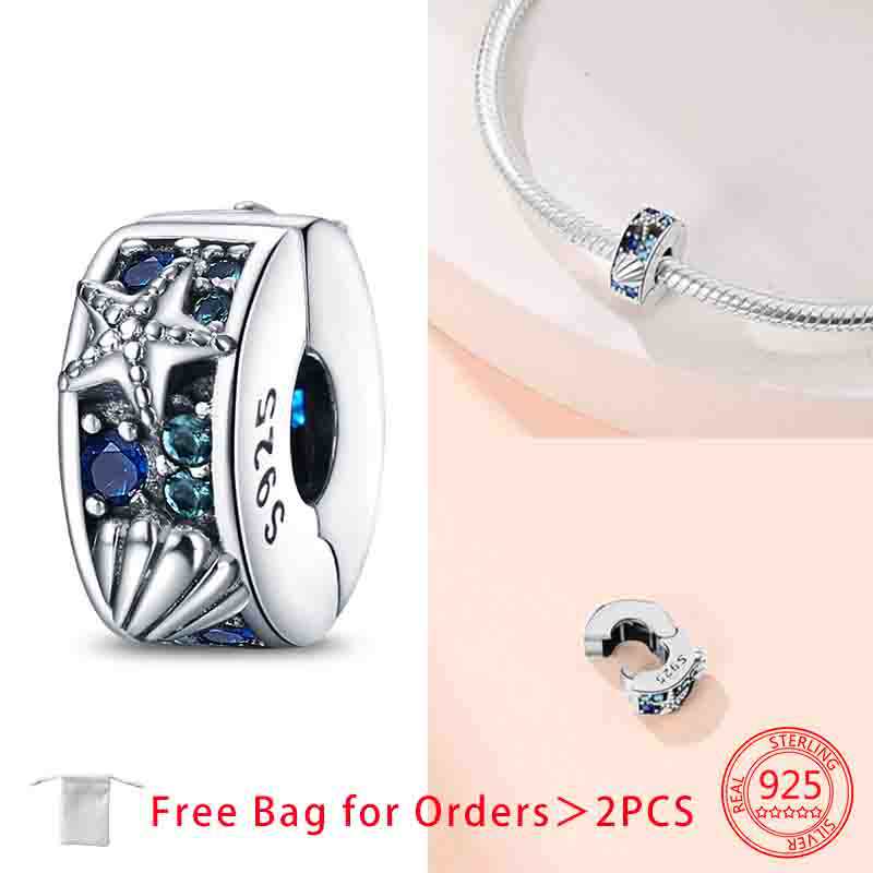 Clip Spacer Charm For Bracelet Clip Lock Stopper Bead Copper Spacer Openable Beads Making Fine Jewelry Gift