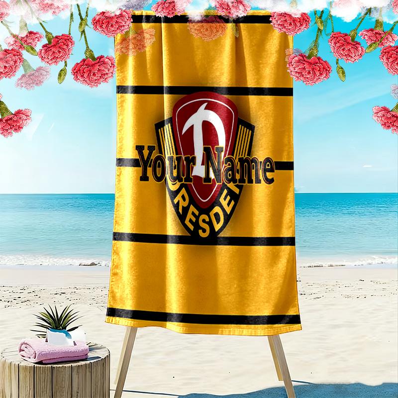 Dynamo Dresden Custom Name Print Beach Towel Large Soft Quick Dry Towel For Beach Camping Swimming