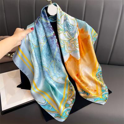 90cm Travel Sunscreen Versatile Large Square Scarf Shawl Headscarf Neck Protection Scarf Decoration For All Seasons