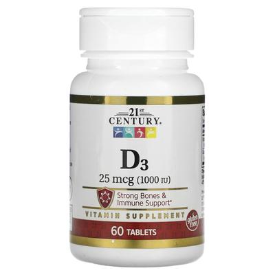 D3, 25mcg (1,000IU), 60 Tablets