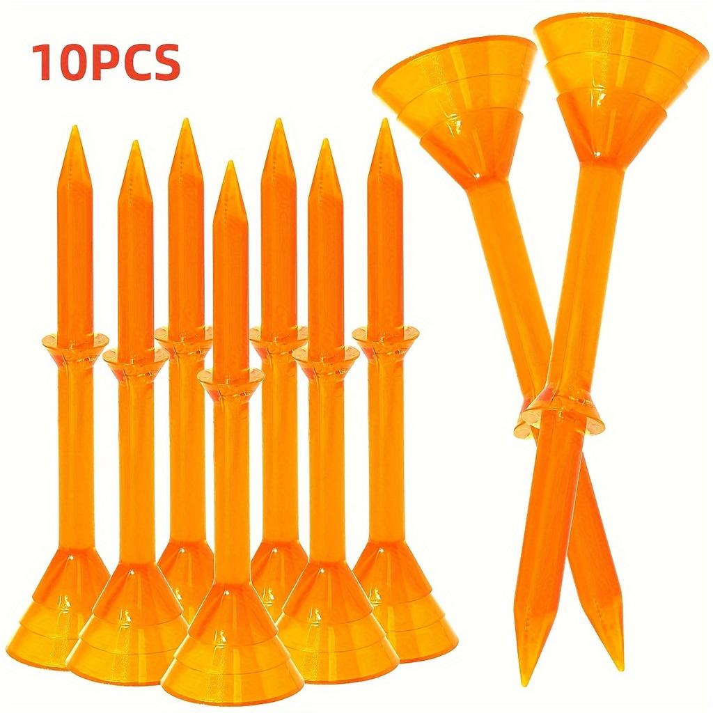 10 PCS Plastic Golf Tees PC Durable Golf Tees With Stability For Friction Side Spin Reduction Yellow Orange Green Blue
