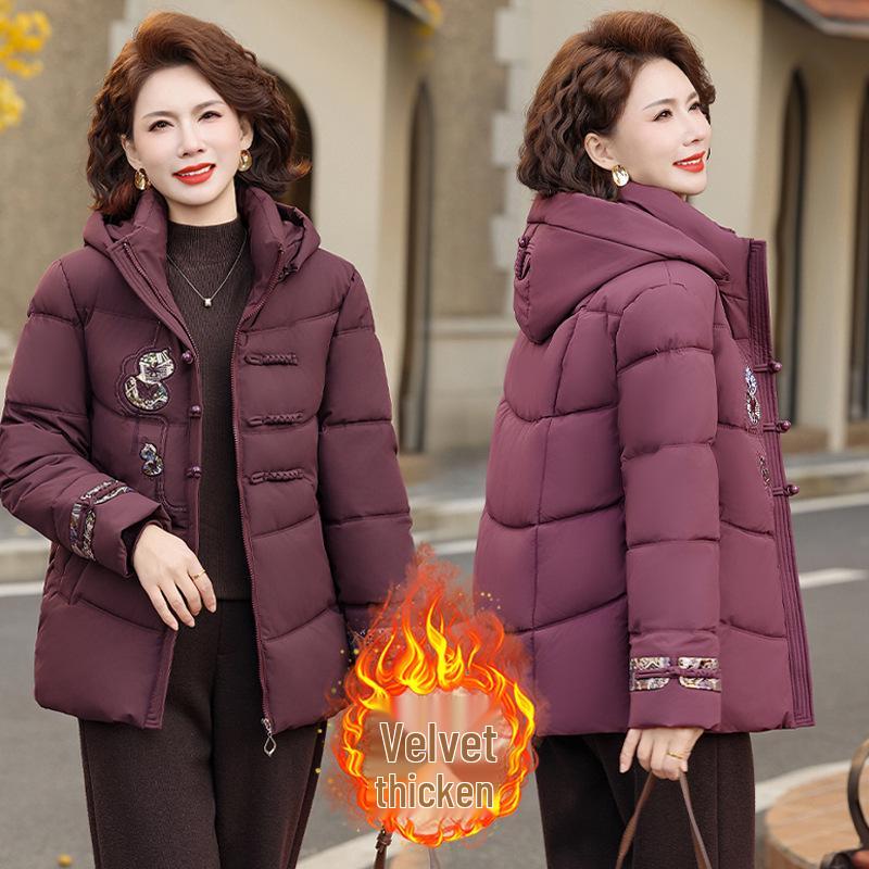 Manteau d'hiver chaud en coton doublé de polaire pour femmes de 40 à 60 ans