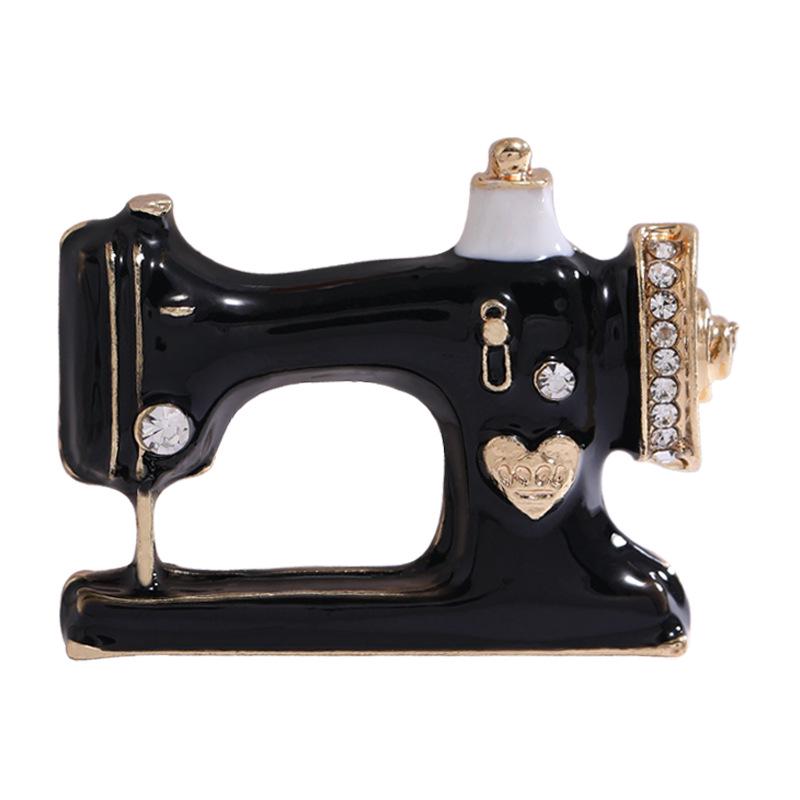 

Европейская и американская трансграничная брошь в виде швейной машинки со стразами и эмалью