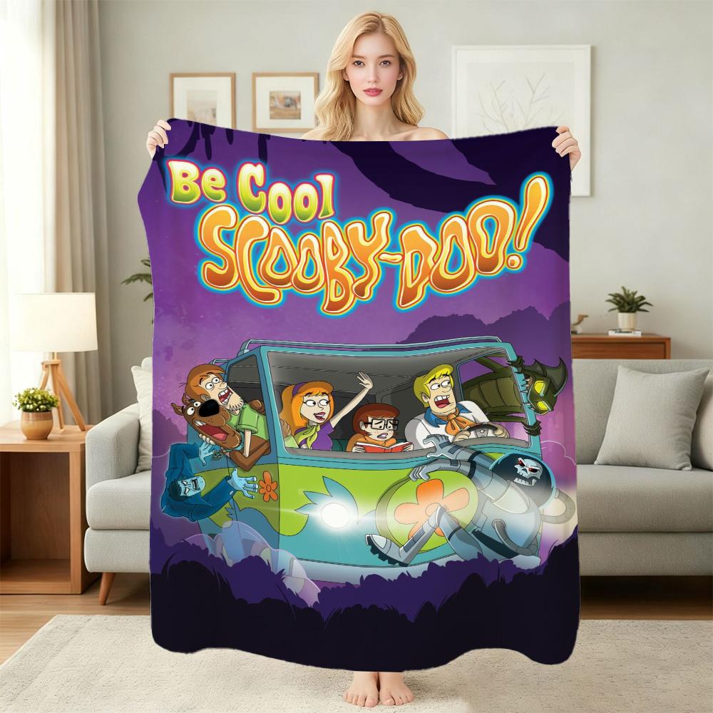 Cool Scooby Doo Flannel Printed Blanket Cozy Warm Fleece Blanket For Living Room Bedroom Gaming Room Lightweight Home Decor Valentine'S Day Gift