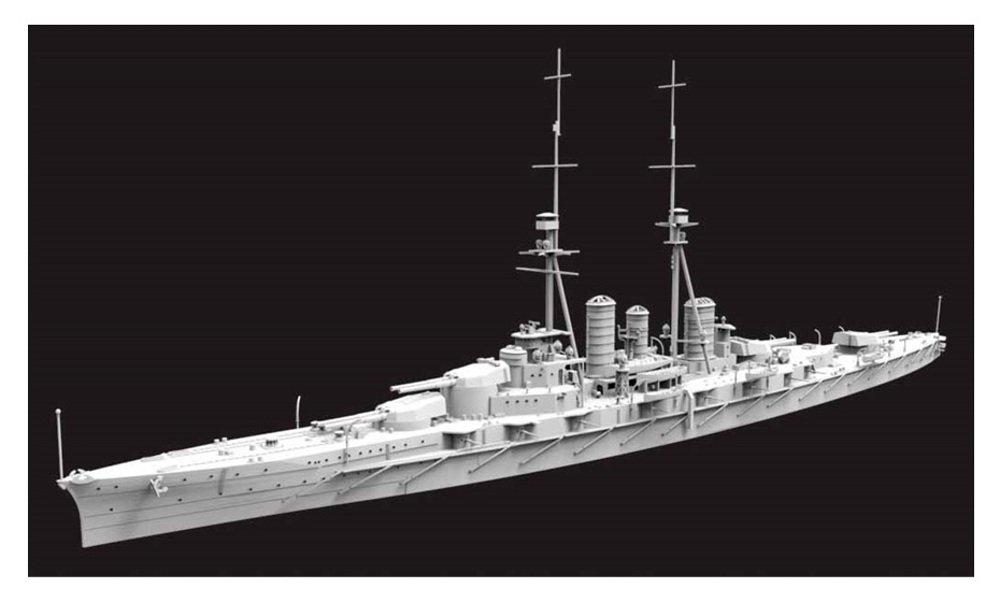 Kajika 1/700 Japanese Super-Dreadnought Battlecruiser Hiei 1915 Plastic Model Assembly Kit KJKKM70002