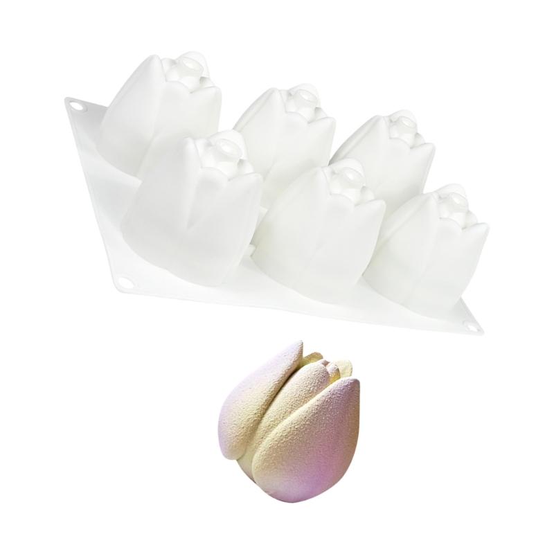 Stampi in Silicone a Forma di Tulipani Delicati per Mousse, Torte e Cioccolatini Strumento per la Cottura