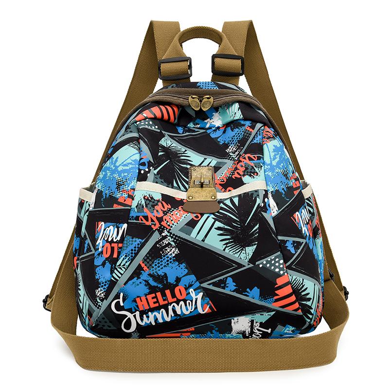 

Рюкзак для поездок на работу Женский контрастный рюкзак с принтом Дорожный рюкзак синий