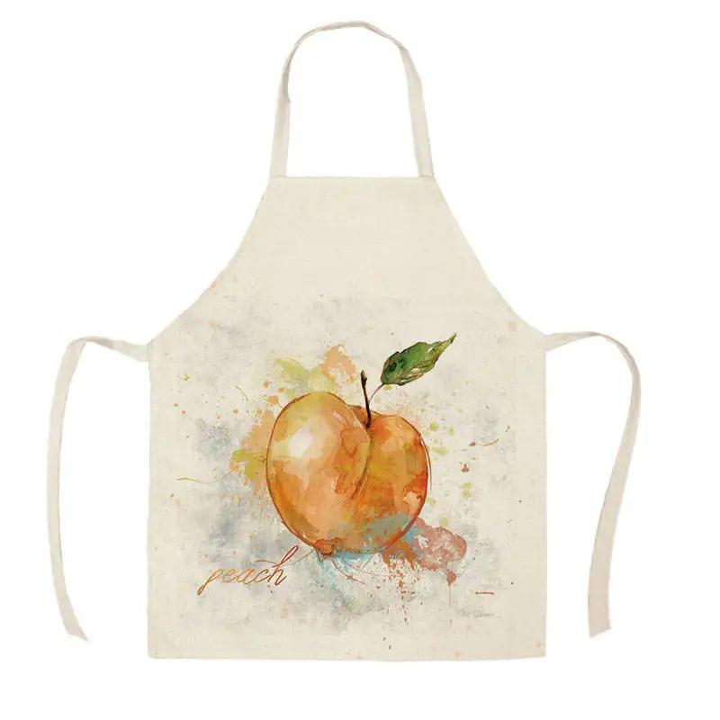Citroen Fruitpatroon Slab Waterverf Kunst Keuken Schort Dames Huis koken Bakkerij Schoonmaak Linnen Chef Vlekbestendig Schort