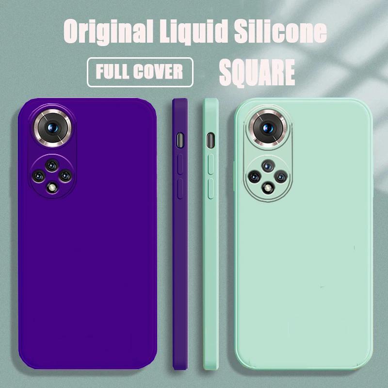 Soft Square Liquid Silicone Phone Case For Huawei Honor 80 70 60 50 Pro SE Cover