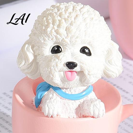 Car Aromatherapy Air Freshener Cup Shaking Head Dog Ornament Resin Teddy Schnauzer Dashboard Cute Puppy Interior Decor Decor Heat Resistant