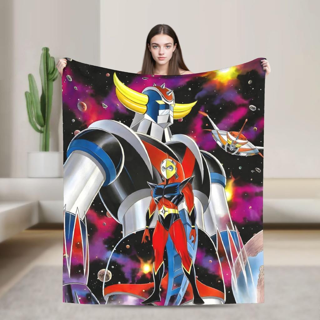 UFO Robot Grendizers Goldorak Blankets Japan Anime Fleece Funny Warm Throw Blankets for Home Restaurant Winter Car