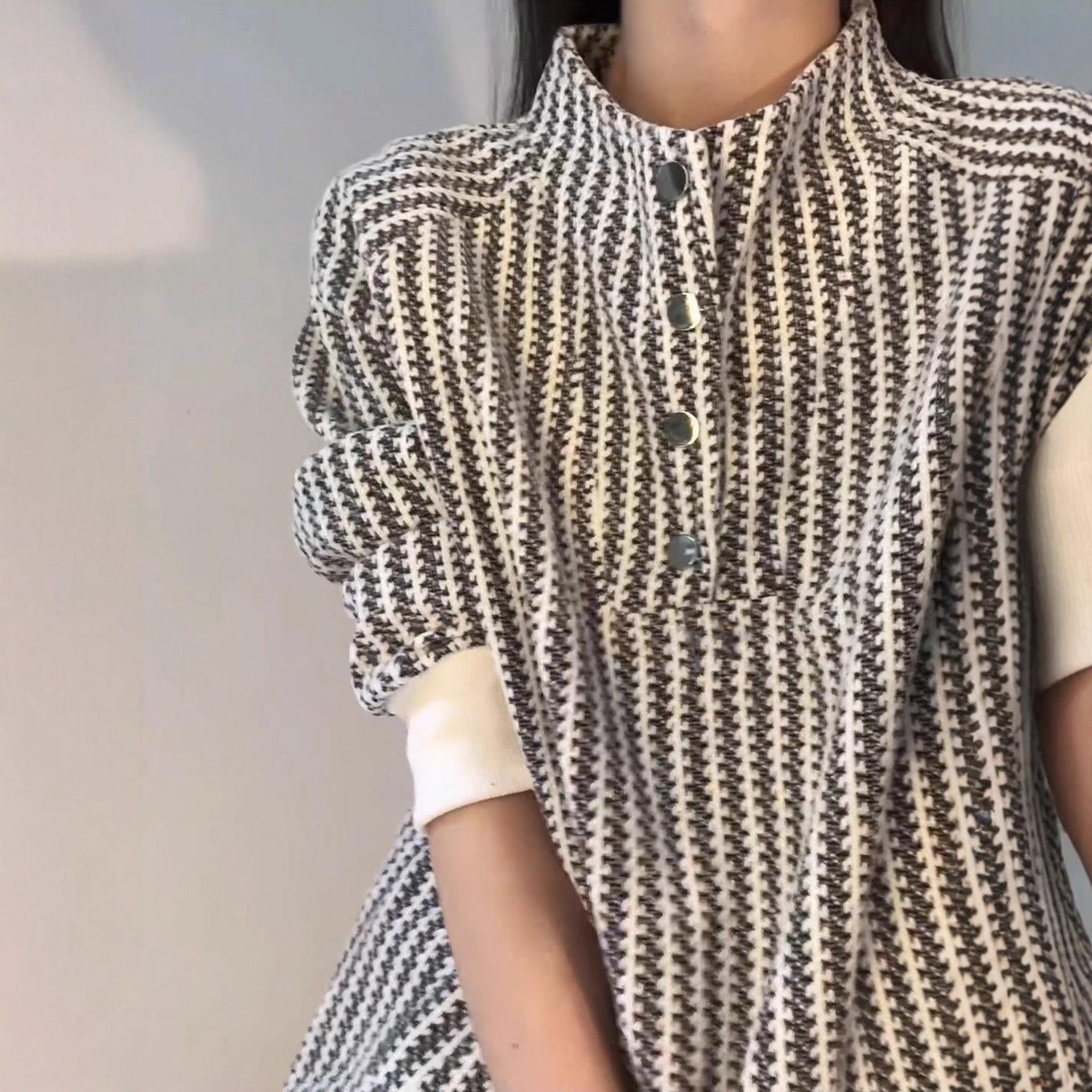 Unisex Fishbone Pattern French-Style Hoodie: Autumn Heavyweight Long Sleeve Half-High Collar Base Layer. Large