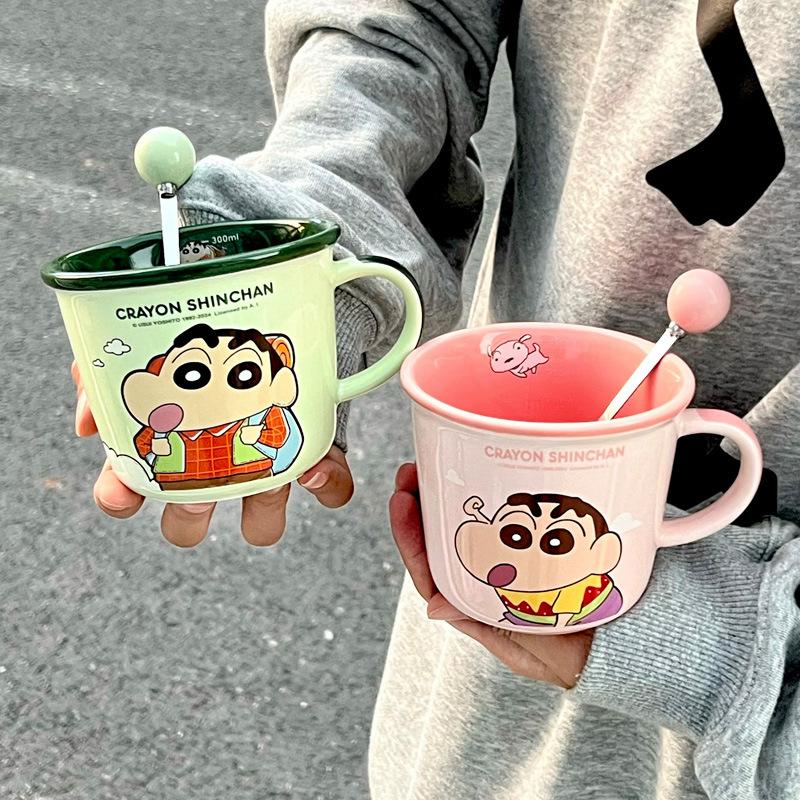 Crayon Xiaoxin peripheral cup, high-value ceramic mug, couple coffee cup, birthday gift for boys and girls