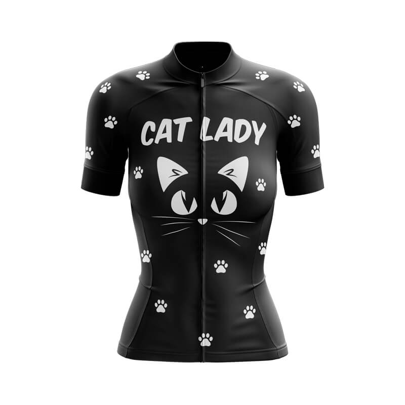 Women's Cycling Jersey Set Pink Cartoon Cat Summer Short Sleeve Breathable MTB Bike Cycling Clothing Maillot Ropa Ciclismo Mujer