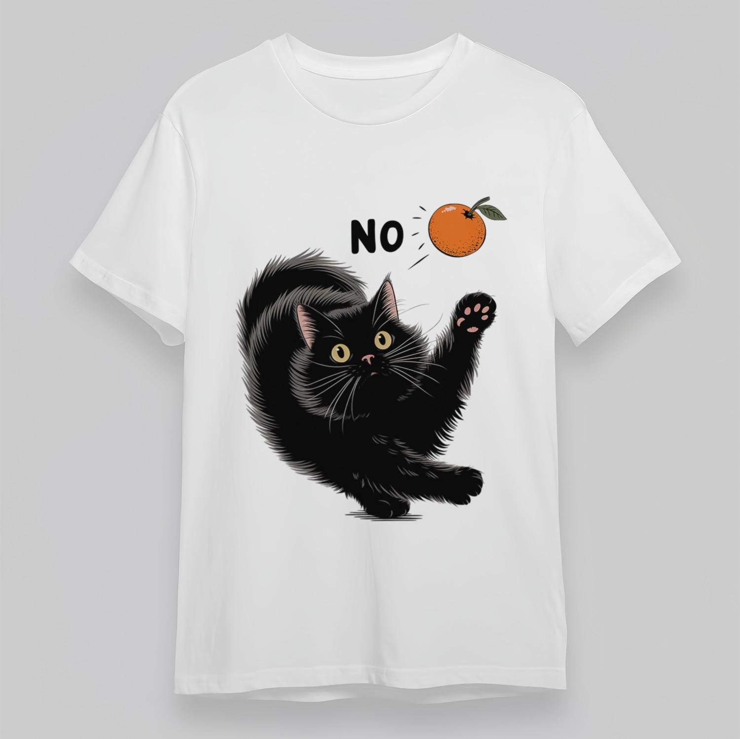 Women s Plus Size Trend Classic T-Shirt Mens Womens Tees Top Angry Cat Refusing Orange Graphic Tee L