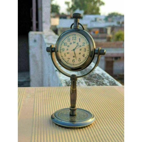 Tischuhr aus massivem Messing, nautisch, maritim, antik, zum Aufhängen, Schreibtischdekoration