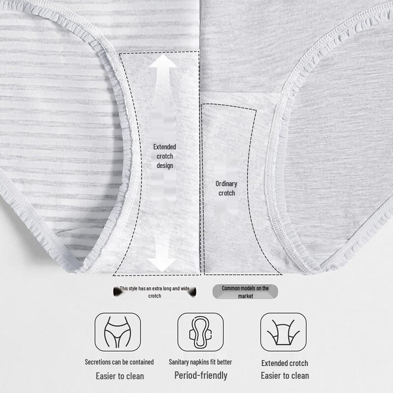 Fenteng Women's 40S Colored Cotton Antibacterial Underwear 4-Pack