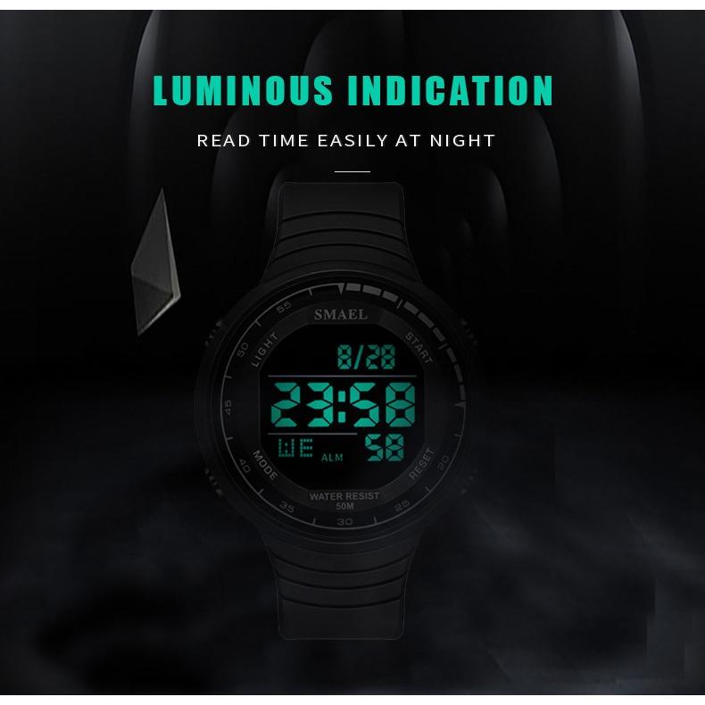 SMAEL Ceas electronic de agrement în aer liber pentru studenți, bărbați și femei, Ceas sport multifuncțional Ceas cu alarmă luminos