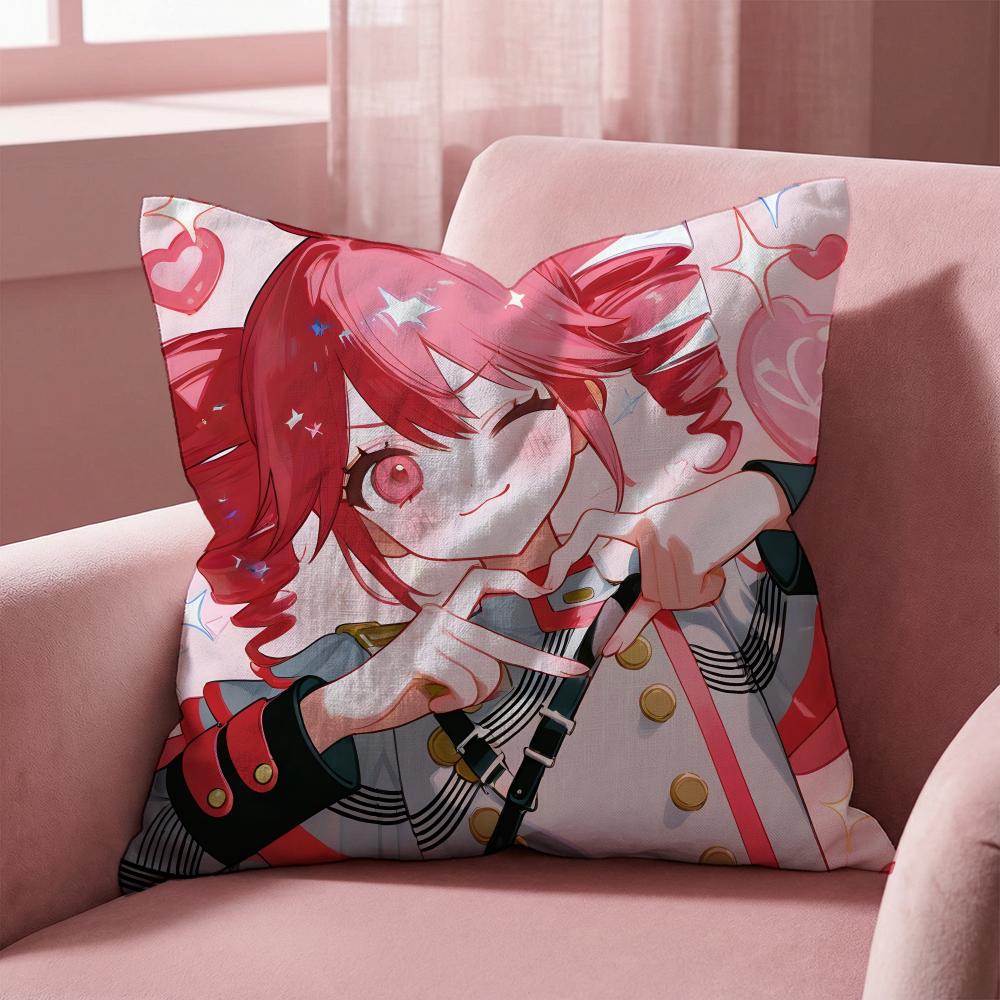 Kasane Teto Anime Cushion Cover Multi-Scene Pillow Cover for Home & Car - Reversible, Soft & Durable for Daily Use