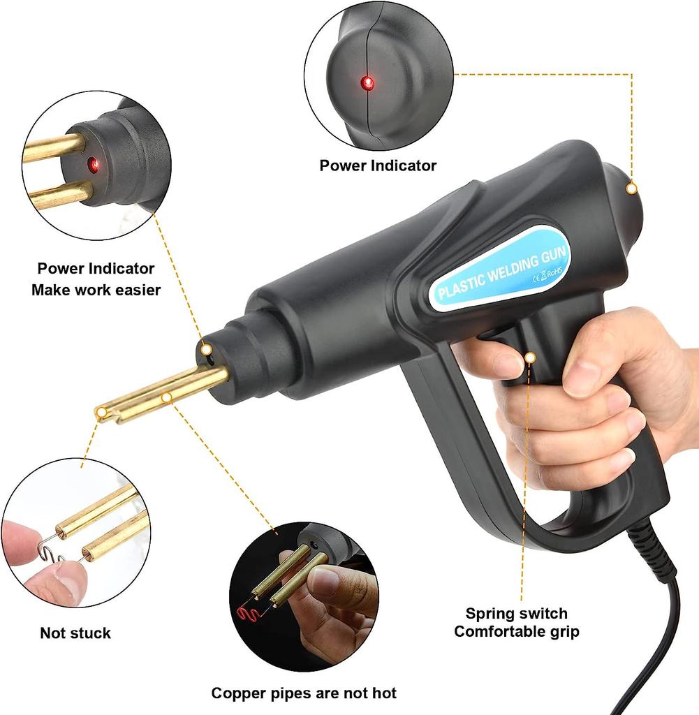 70W 200/800PCS Hot Stapler Plastic Welding Machine Car Bumper Repair Kit PVC Plastic Repairs Hot Stapler Staples Soldering Gun