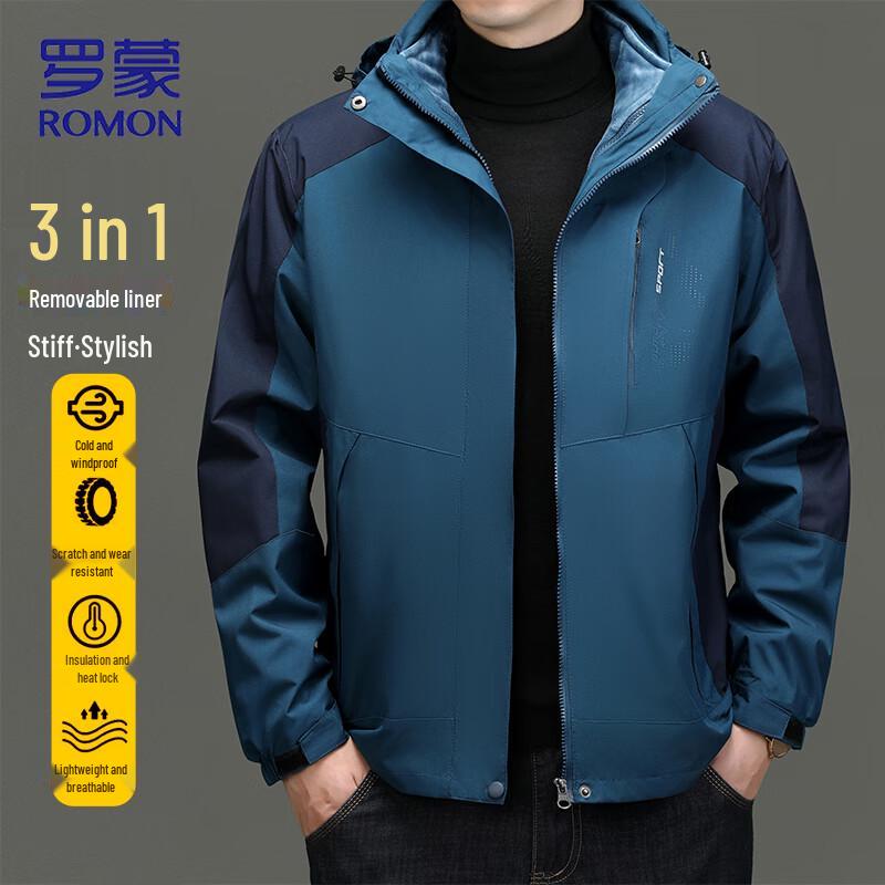 

ROMON Men s 3-in-1 Outdoor Windbreaker Jacket 5XL
