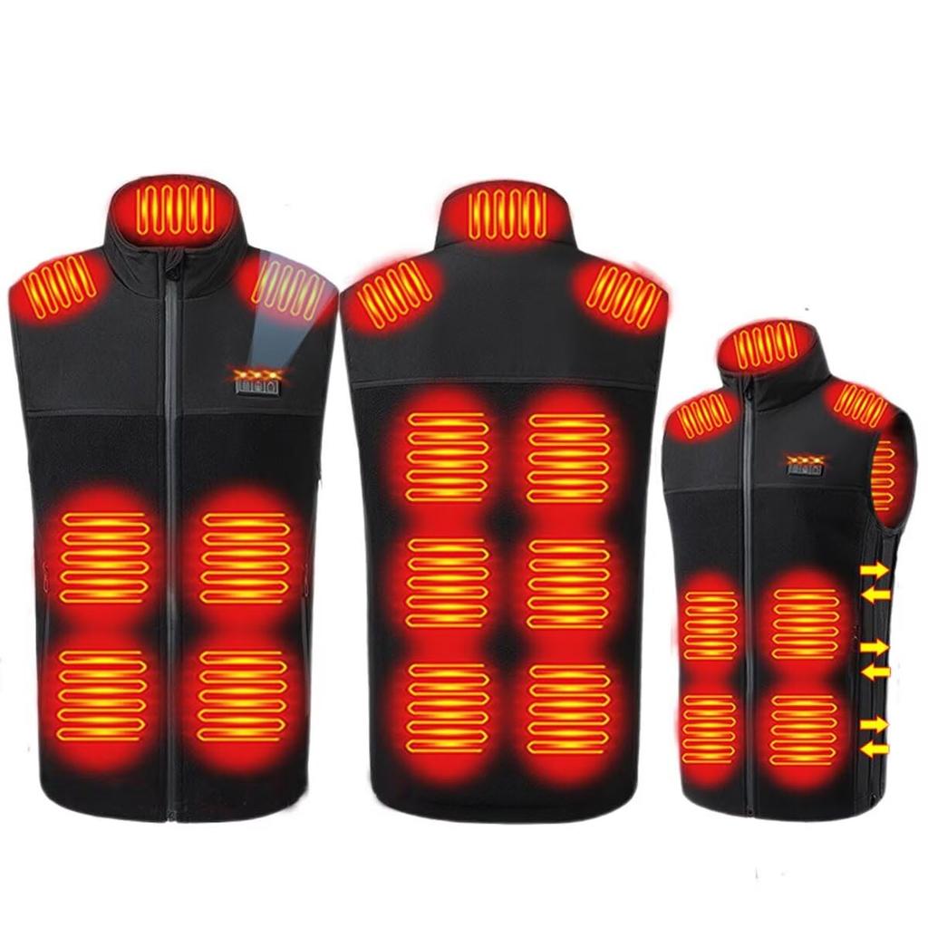 Yucahype Электрический с подогревом, размеры батареи регулируются, 13 зон нагрева спереди и сзади, большой USB, 3 температурных режима, тепло, электрический с подогревом, для холодной погоды и жилет,
