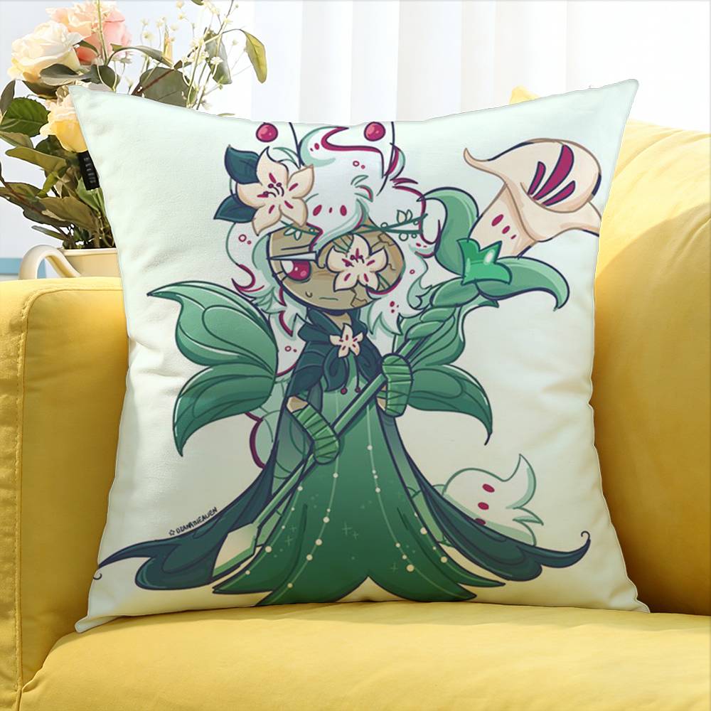 Anime White Lily C-Cookie Various Sizes Square Pillow Case For Car Home Bedchamber Decor