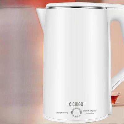 Chigo Electric Kettle: Double-Layer, Anti-Scalding, Auto Power-Off, Constant Temperature.