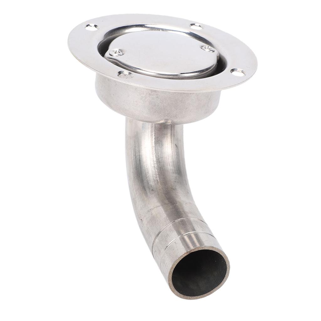 Boat Bend Floor Drain 3 Inch Stainless Steel Round Shape 90 degrees Marine Deck Drain Scupper with Filter 1 Inch