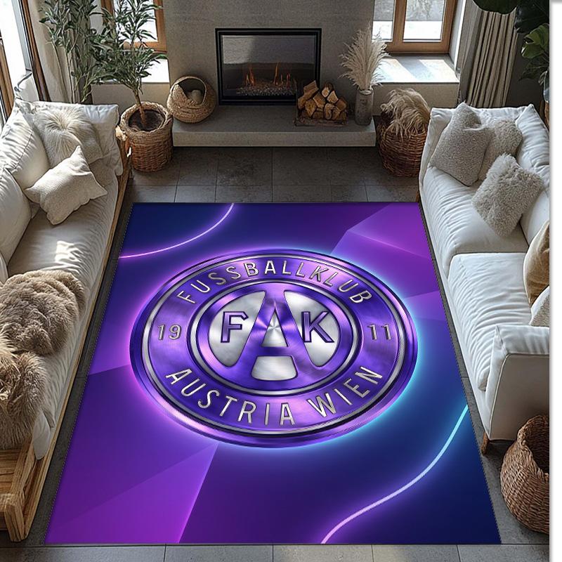 Austria Wien FC Soccer Football Pattern Soft Area Rug Non Slip Indoor Floor Carpet Sports Decor Mat for Bedroom
