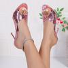 2026 New Design Glitter and Rhinestone Decorated Petal Sandals - Elegant and Feminine Formal High Heels for Women