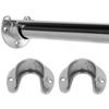 6 Sets 32mm Wardrobe Brackets Stainless Steel Heavy Duty U Shaped Closet Rod End Support with Screws