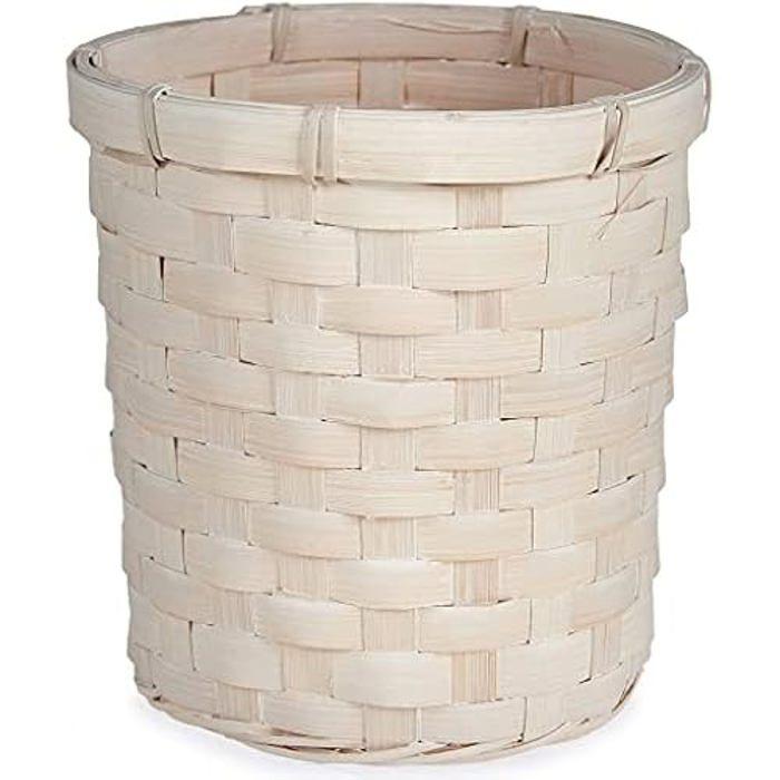 Pot De Fleurs Et Plantes - Giftdecor - Rond En Bambou - Blanc - 17x17x15 Cm - Multicolore