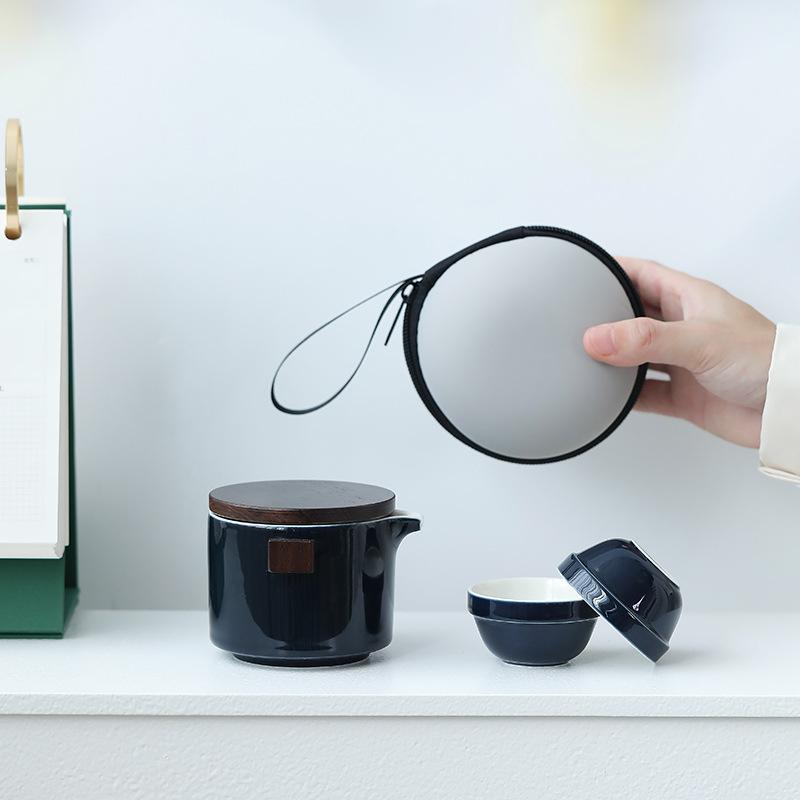 

Outdoor portable travel tea set storage bag Kung Fu tea set four cups teapot tea cup gift box