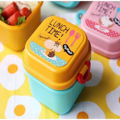 Cartoon Healthy Plastic Lunch Box Microwave Lunch Bento Box Children'S Lunch Box