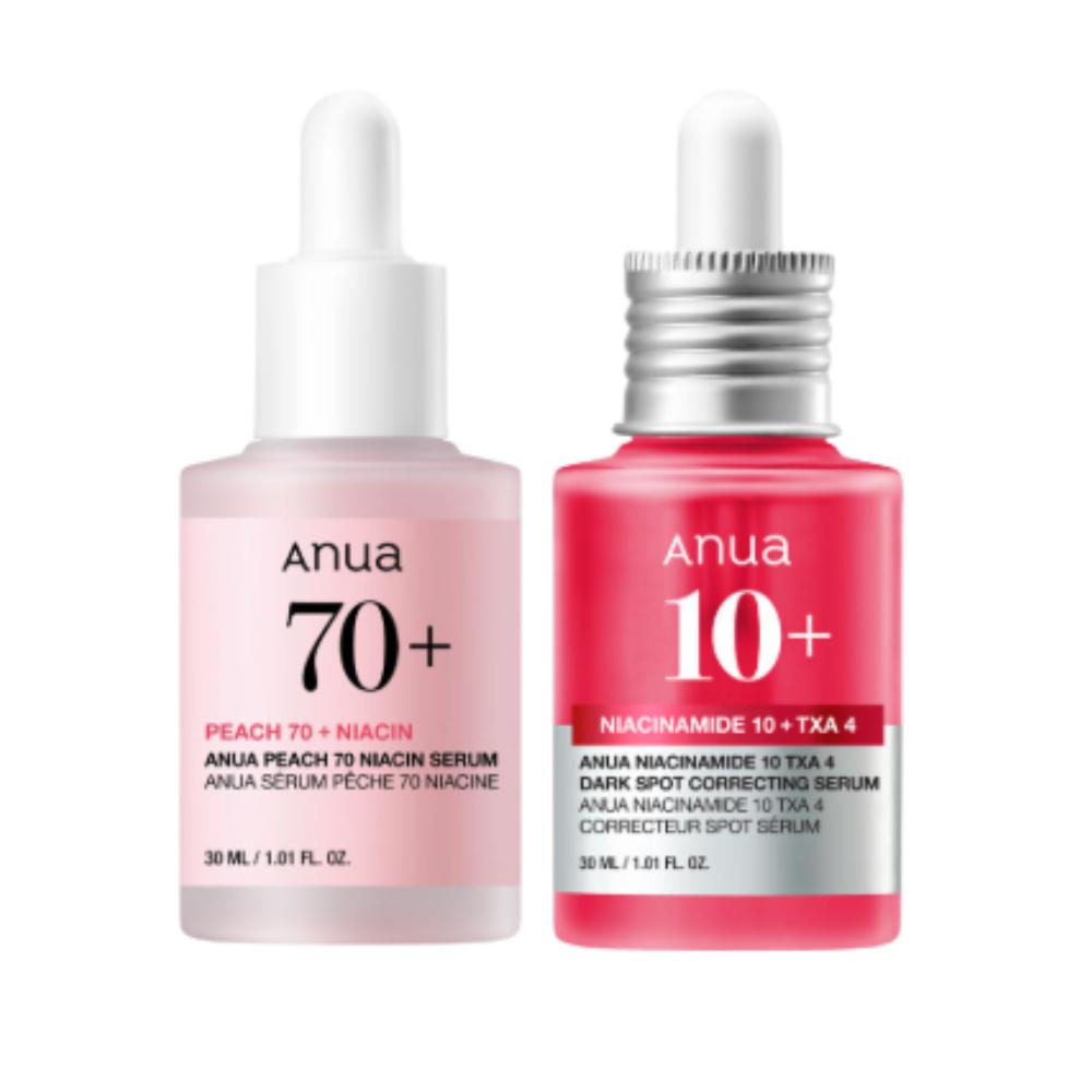 ANUA Brightening Booster Set | Peach Niacin Serum + TXA Dark Spot Correcting Serum