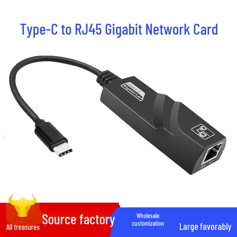 Type-C to RJ45 Gigabit Ethernet USB 3.0 Hub Splitter for Digital Accessories