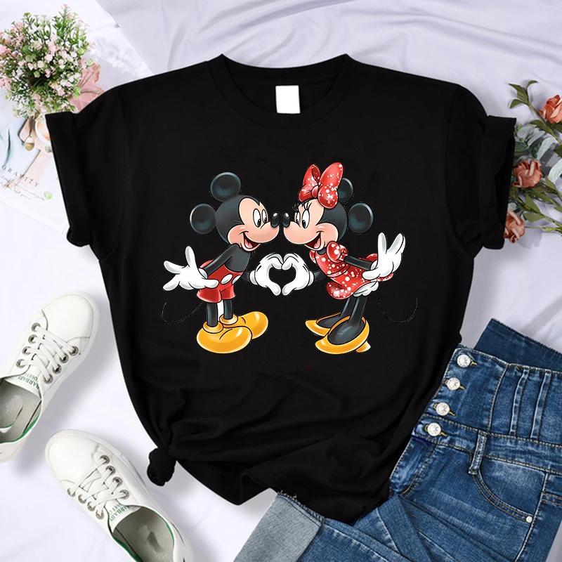 90s Mickey Print Tshirts for Women Fashion Minnie Mouse T Shirt Streetwear FeUnisex Clothes Disney Tshirt