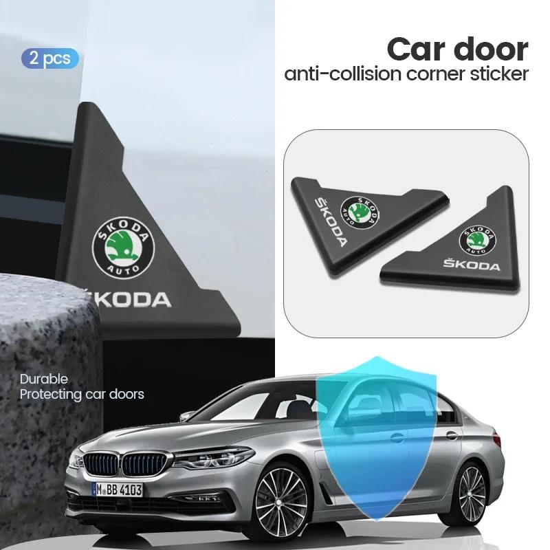 AAFQ1 Car Door Corner Transparent Protective Stickers Anti-collision Anti-Scratch Cover for Skoda Fabia Rapid Superb Octavia A 5 A 7 2