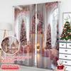 2pcs 2D flat printing Christmas Drapes Pink fireplace Machine Washable Fabric Without Electricity Spring Party & Holiday Decor