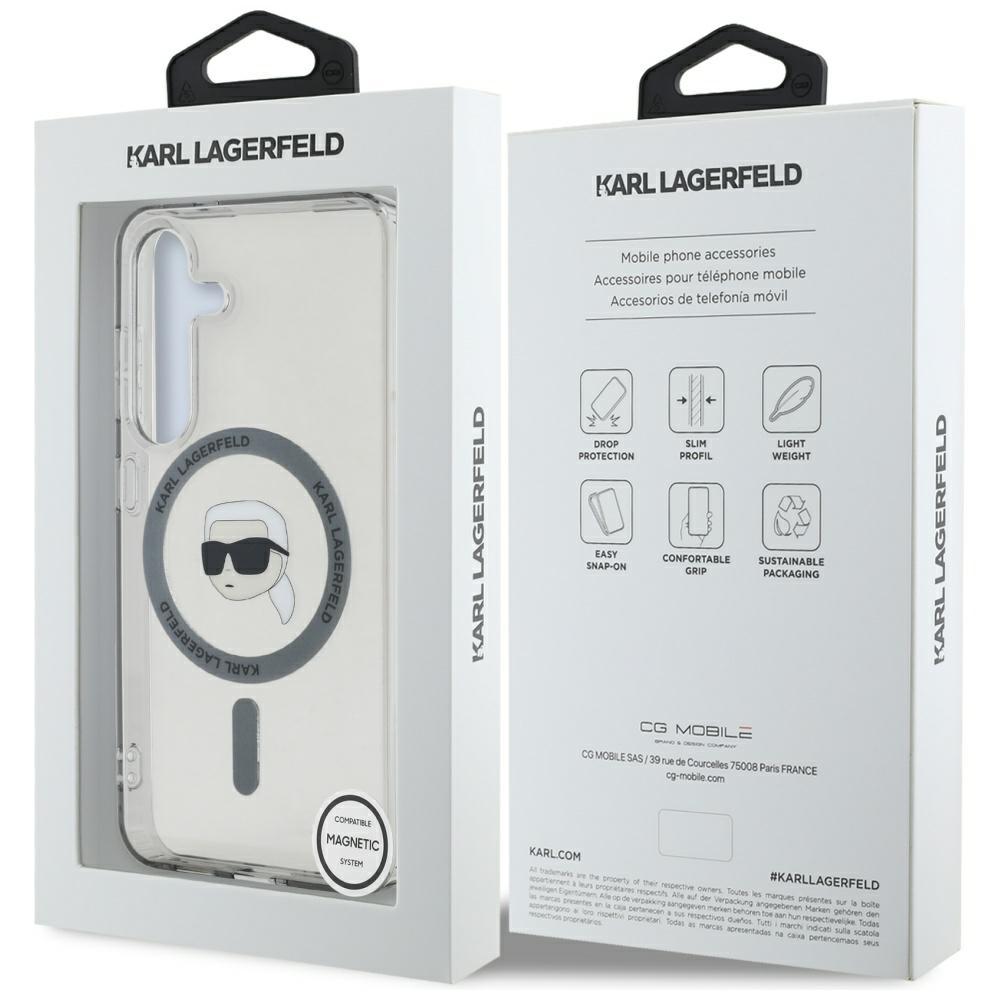 Case Karl Lagerfeld Button Karl Head     Printed Logo Magsafe For Samsung Galaxy S25 Black