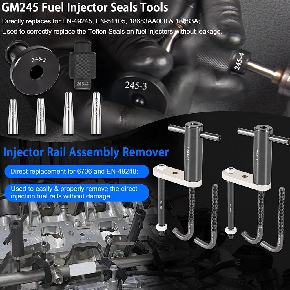 6706 Fuel Injector Rail Assembly Remover Tool & GM245 Fuel Injector Seal Tools #Replace EN-49248 for GM Engines Direct Injection