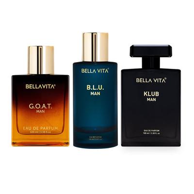 Bella Vita Luxury Męski Zestaw Najlepszych Perfum w Płynie, Opakowanie 3 Premium Długotrwałych Zapachów Edp