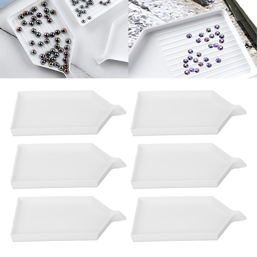 6pcs Bead Sorting Tray Rhinestone Painting Tray Organizer Rhinestone Painting Tools Kits for DIY Crafts 6.3 X 3.1 Inch