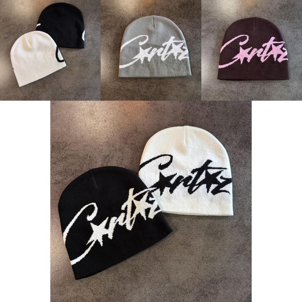Hip Hop Style Star Pattern Beanie Knitted Cap With Acrylic Fabric And No Brim Design For Fall And Winter Wear