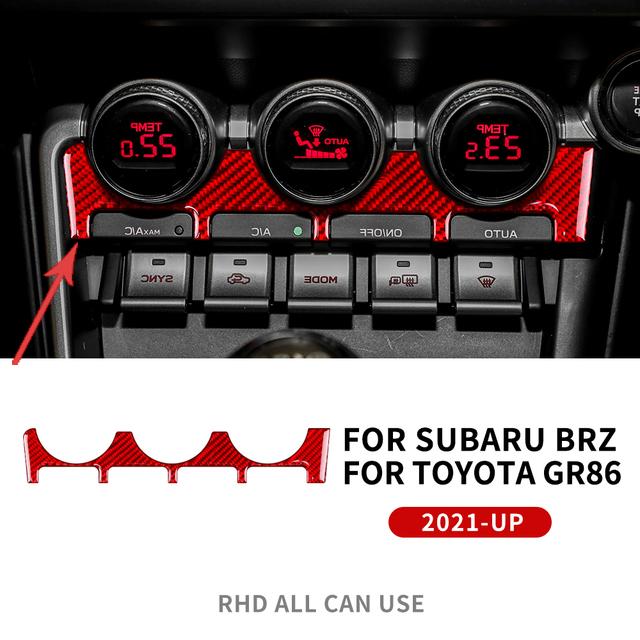 

Real Carbon Fiber Sticker For Subaru BRZ Toyota GR86 2025 2025 2025 2025 AC Interior Trim Air Conditioning Adjust Panel RHD LHD