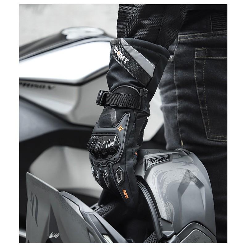 SUOMY Winter Motorcycle Gloves Men Warm Waterproof Windproof Impact Resistant Touchscreen Compatible Cycling Protective